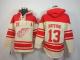 Detroit Red Wings -13 Pavel Datsyuk Cream Sawyer Hooded Sweatshirt Stitched NHL Jersey