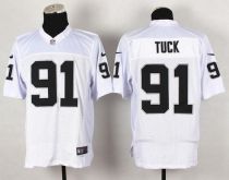 Nike Oakland Raiders #91 Justin Tuck White Men's Stitched NFL Elite Jersey