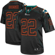 Nike Dolphins -22 Reggie Bush Lights Out Black Stitched NFL Elite Jersey