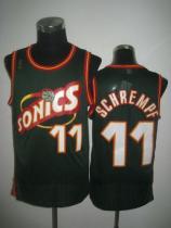 Oklahoma City Thunder -11 Detlef Schrempf Green SuperSonics Throwback Stitched NBA Jersey