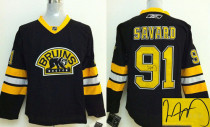 Autographed Boston Bruins -91 Marc Savard Black Third Stitched NHL Jersey