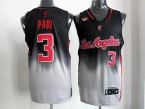 Los Angeles Clippers -3 Chris Paul Black Grey Fadeaway Fashion Stitched NBA Jersey