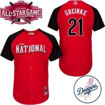 Los Angeles Dodgers -21 Zack Greinke Red 2015 All-Star National League Stitched MLB Jersey