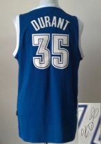 Revolution 30 Autographed Oklahoma City Thunder -35 Kevin Durant Blue Alternate Stitched NBA Jersey