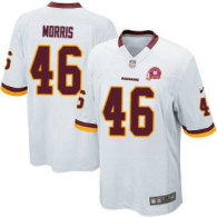 Nike Redskins -46 Alfred Morris White With 80TH Patch Stitched NFL Game Jersey