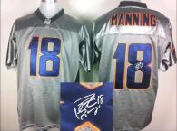 Nike Denver Broncos #18 Peyton Manning Elite Grey Shadow Men's Stitched NFL Autographed Jersey