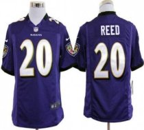 Nike Ravens -20 Ed Reed Purple Team Color Stitched NFL Game Jersey