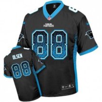 Nike Carolina Panthers -88 Greg Olsen Black Team Color Stitched NFL Elite Drift Fashion Jersey