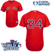Boston Red Sox #34 David Ortiz Red Cool Base 2013 World Series Patch Stitched MLB Jersey