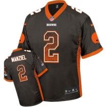 Nike Cleveland Browns -2 Johnny Manziel Brown Team Color Men's Stitched NFL Elite Drift Fashion Jers