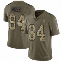 Nike Vikings -84 Randy Moss Olive Camo Stitched NFL Limited 2017 Salute To Service Jersey
