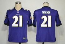 Nike Ravens -21 Lardarius Webb Purple Team Color Stitched NFL Game Jersey