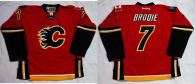 Calgary Flames -7 TJ Brodie Red Home Stitched NHL Jersey