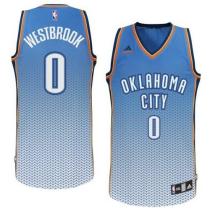 Oklahoma City Thunder -0 Russell Westbrook Blue Resonate Fashion Swingman Stitched NBA Jersey