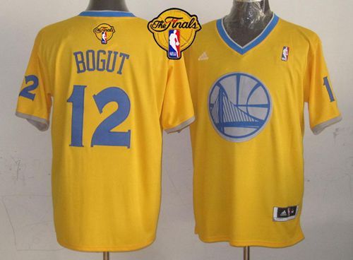 Golden State Warriors -12 Andrew Bogut Gold 2013 Christmas Day Swingman The Finals Patch Stitched NB