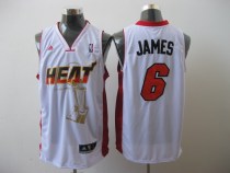 Miami Heat 2011 Championship -6 LeBron James White Stitched NBA Jersey