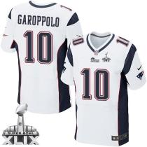 Nike New England Patriots -10 Jimmy Garoppolo White Super Bowl XLIX Mens Stitched NFL Elite Jersey