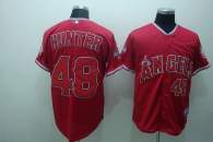 Los Angeles Angels of Anaheim -48 Torii Hunter Stitched Red Cool Base MLB Jersey