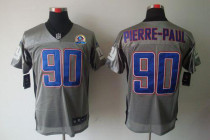 Nike New York Giants #90 Jason Pierre-Paul Grey Shadow With Hall of Fame 50th Patch Men's Stitched N
