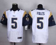 Nike St Louis Rams -5 Nick Foles White Men's Stitched NFL Elite Jersey