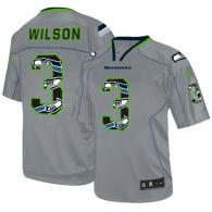 Nike Seattle Seahawks #3 Russell Wilson New Lights Out Grey Men's Stitched NFL Elite Jersey