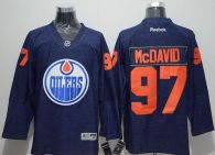 Edmonton Oilers -97 Connor McDavid Navy Blue Denim Stitched NHL Jersey