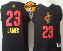 Cleveland Cavaliers -23 LeBron James Black New Fashion The Finals Patch Stitched NBA Jersey