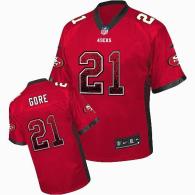 Nike San Francisco 49ers #21 Frank Gore Red Team Color Men‘s Stitched NFL Elite Drift Fashion Jersey