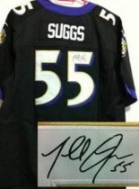 NEW Baltimore Ravens 55 Terrell Suggs Black Signed Elite NFL Jerseys