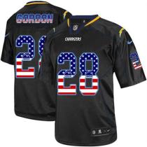 Nike San Diego Chargers #28 Melvin Gordon Black Men’s Stitched NFL Elite USA Flag Fashion Jersey