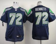 Nike Seattle Seahawks #72 Michael Bennett Steel Blue Team Color Men's Stitched NFL Elite Jersey