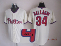 MLB Philadelphia Phillies #34 Roy Halladay Stitched White Cool Base Autographed Jersey