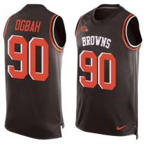 Nike Browns -90 Emmanuel Ogbah Brown Team Color Stitched NFL Limited Tank Top Jersey