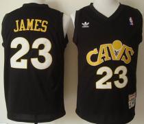 Cleveland Cavaliers -23 LeBron James Black CAVS Throwback Stitched NBA Jersey