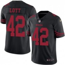 Nike 49ers -42 Ronnie Lott Black Stitched NFL Color Rush Limited Jersey