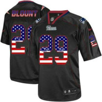 Nike New England Patriots -29 LeGarrette Blount Black NFL Elite USA Flag Fashion Jersey