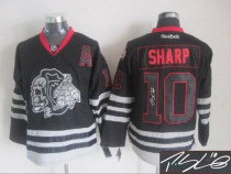 Autographed Chicago Blackhawks -10 Patrick Sharp New Black Ice Stitched NHL Jersey