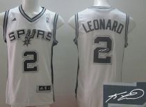 Revolution 30 Autographed San Antonio Spurs -2 Kawhi Leonard White Stitched NBA Jersey