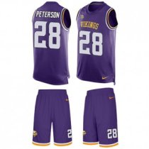 Vikings #28 Adrian Peterson Purple Team Color Stitched NFL Limited Tank Top Suit Jersey