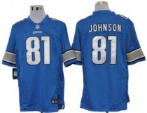 Nike Lions -81 Calvin Johnson Blue Team Color Stitched NFL Limited Jersey