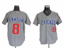 Mitchell and Ness Chicago Cubs -8 Andre Dawson Stitched Grey Throwback MLB Jersey