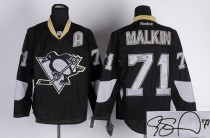 Autographed Pittsburgh Penguins -71 Evgeni Malkin Black Ice Stitched NHL Jersey