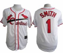 St Louis Cardinals #1 Ozzie Smith White Cooperstown Throwback Stitched MLB Jersey