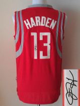 Revolution 30 Autographed Houston Rockets -13 James Harden Red Stitched NBA Jersey