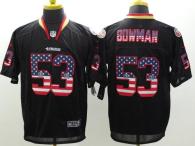 Nike San Francisco 49ers #53 NaVorro Bowman Black Men‘s Stitched NFL Elite USA Flag Fashion Jersey