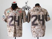 Nike Seattle Seahawks #24 Marshawn Lynch Camo Super Bowl XLIX Men‘s Stitched NFL New Elite USMC Jers
