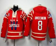 Washington Capitals -8 Alex Ovechkin 2015 Winter Classic Red Sawyer Hooded Sweatshirt Stitched NHL J