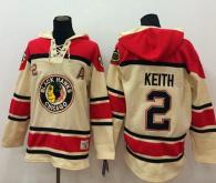 Chicago Blackhawks -2 Duncan Keith Cream Sawyer Hooded Sweatshirt Stitched NHL Jersey