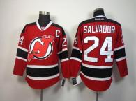 New Jersey Devils -24 Bryce Salvador Red Stitched NHL Jersey