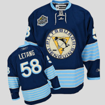 Pittsburgh Penguins -58 Kris Letang 2011 Winter Classic Vintage Stitched Dark Blue NHL Jersey